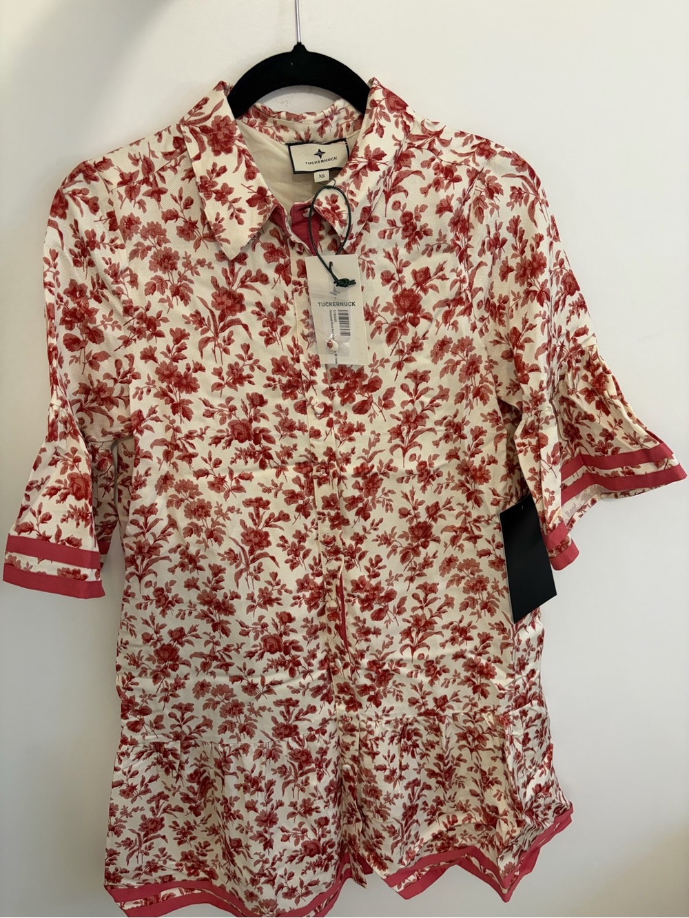 Tuckernuck Cream and Red Floral Mini Dress
